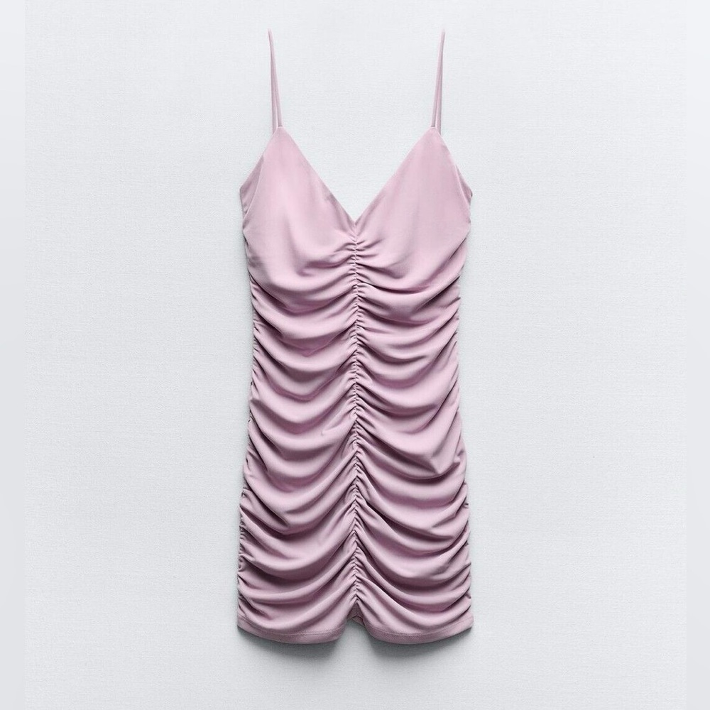ZARA RUCHED MINI DRESS - Picture 6 of 6